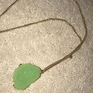 Crystal rock long necklace